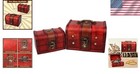 Handcrafted Floral Wooden Boxes For Jewelry - Lockable Vintage Treasure Chests