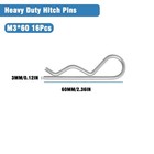 16 Pcs Heavy Duty Cotter Pins Hitch Pins Clip R Clips Spring Retaining Wire Hair