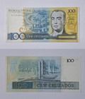 Brazil 100 Cruzados Unc Banknote Juscelino Kubitschek Brazilian Currency