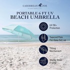 6 Ft Beach Umbrella With Tilt And Carry Bag  Portable Uv Protection Sun Umbrella