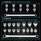 Duratech Extra Long Flex Head Ratcheting Wrench Set 27pcs 8-22mm Socket Adapters