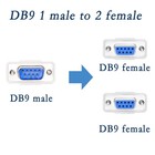 30cm Db9 Y Splitter Cable 9 Pin 1 Male To 2 Female Rs232 Serial Adapter