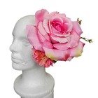 Handmade Pink Rose Flower Headpiece Fascinator Races Wedding Bridal Hair Clip