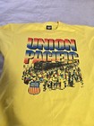 Vintage Union Pacific Railroad Tshirt  Yellow Graphic Single Stitch 1980 s Rare