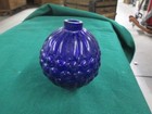 Glass Cobalt Blue Lightning Rod Ball Embossed Bubble Pattern Old Barn Farm