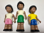 Vtg Little Tikes Dollhouse African American Family - Mother   Boy   Girl