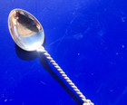 Vintage 800 Sterling Silver Demitasse Coffee Spoon 4  Elk Deer Figure