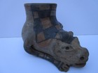 Antique South American Relic Vessel Carving Sculpture Large 8 Inch Artifact Pot