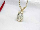 2ct Marquise Cut Vvs Diamond Pendant Necklace Free Chain 14k Yellow Gold Finish