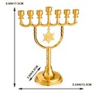 Sevenbees Gold Menorah 7 Branch Hanukkah Menorahs Candle Holder Traditional