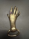 Vintage Antique Bottle Brass Opener Hand  Engraved With Purple Stone Unique