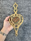 Antique Brass Heart Shaped Trivet Gold Decorative Hearts Design 10x5 In