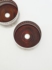 Pair Of Antique Silver Plate And Mahogany Wine Coasters     Circa 1920