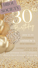 Digital Personalised Birthday Invites - Gold 21st 30th 40th 50th