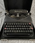 Remington Model 5 Glossy Black Vintage Portable Typewriter With Case 1930s 40s 