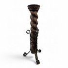 Vintage 22    Barley Twist Wood Iron  Candle Holder Rustic European Decor