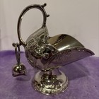 Victorian Silver Plated Sugar Bowl Scuttle With Scoop Vintage  a 