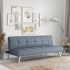 Chelsea Modern Convertible Futon Light Gray Fabric Sofa Bed Couch Living Room Us