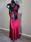 Vintage Women   s Solid Red  Triacetate Polyester  Maxi Slip Dress Size  8