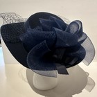 Derby Hat Women s Fancy Navy Wool Hat Sonni  Of Sf Fascinator With Netting Nwt