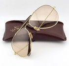 Vintage Ray Ban Bausch   Lomb Outdoorsman Leather Gold Sunglasses Usa Made Large