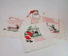 Vtg  50s  Night Before Christmas Paper Napkins Set Of 4 Cocktail Size Each Diff
