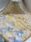 100  Silk Square Blue Blossom Print Bandanna Scarf 21   Neckerchief Shawl Wrap