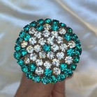 Antique Victorian Hatpin Hat Pin Turquoise Sparkling Rhinestone