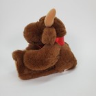 Dakin Plush Moose Brown Stuffed Animal Red Ribbon Holiday 7 Inch Vintage Style