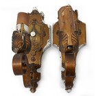 Pair Candelabra Cast Metal Wall Sconce Electrical Light Fixture Art-deco Mcm