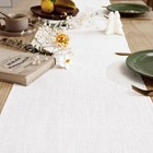Linen Style Rustic Table Runner  Farmhouse Cotton 13  72 Inch  Off White