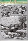 New Penny Black Rubber Stamp Winter Days Christmas Set Clear Cling Free Usa Ship