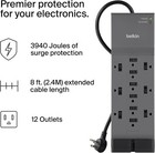 Belkin 12-outlet Surge Protector Power Strip W  12 Ac Outlets   8ft Flat Plug
