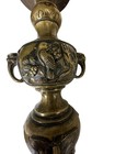 Antique Indian Brass Elephant Candlestick Vase   Ornate Relief Panels  rajasthah