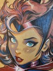 Scarlet Witch Original Art Illustration Signed 8 5x11 Coa 