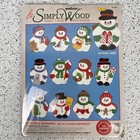 Vintage 90s Simply Wood Christmas Ornament Craft Kit Roly Poly Snowmen 2 Packs