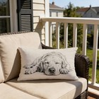Vintage Golden Retriever Pillow Cover 12x20  Gifts For Dog Pillow Cover -a