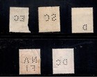 5 Great Britain Perfins