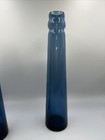 Pair Vintage Mid Century Green Glass Bottle Cylinder Vase 14  Mcm