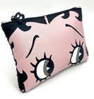 Betty Boop X Ipsy Makeup Cosmetic Bag Zippered Pink Shimmer Face Black Sequin