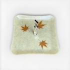 Atomic Mid Century 11 Inch Single Tier Server Tray Vintage Retro Leaves   Silver