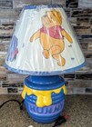Vintage Winnie The Pooh Hunny Pot Nursery Storytime Lamp Disney Blue Table Light