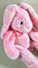 Russ Berrie Rainbow Bunny Rabbit 14  Tie Dye Pastel Sherbert Plush Flop Ears Tag