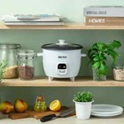 Aroma   6-cup Rice   Grain Cooker  8x Bonded Granite Coating  White