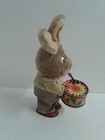 Vintage Russ Bunny Rabbit Playing Drum Wind Up Toy Works 