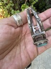 Vintage Native American Sterling 3 Stone Turquoise Cuff
