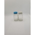 Vintage Ball Mason Jar Salt And Pepper Shakers Clear Glass Blue White Lids Set