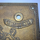 Western Union Postal Telegraph Co  Brass Plaque Telegram Railway Station Marker