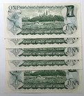 Canada 1973  1 One Dollar Banknote Prefix Baa 5x Unc Uncirculated