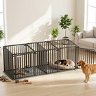 83 l Heavy Duty Dog Crate  Extra Large Dog Kennel With Divider And Mat